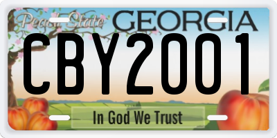GA license plate CBY2001