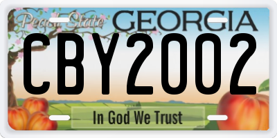 GA license plate CBY2002