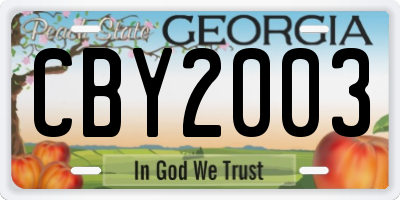 GA license plate CBY2003