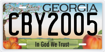 GA license plate CBY2005