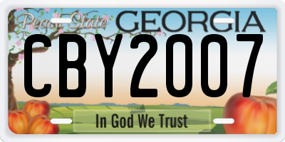 GA license plate CBY2007