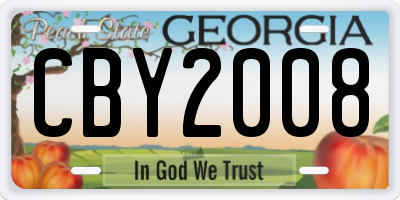 GA license plate CBY2008
