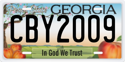 GA license plate CBY2009