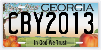 GA license plate CBY2013