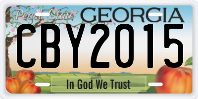 GA license plate CBY2015