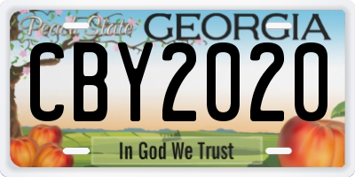 GA license plate CBY2020