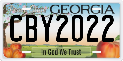GA license plate CBY2022