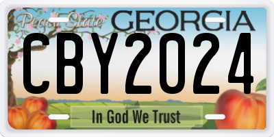GA license plate CBY2024