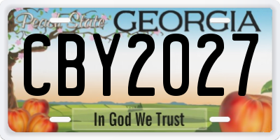 GA license plate CBY2027
