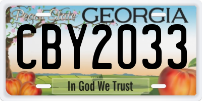 GA license plate CBY2033