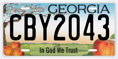 GA license plate CBY2043