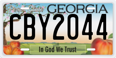 GA license plate CBY2044