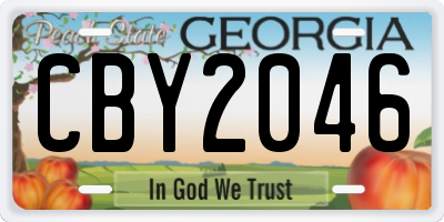 GA license plate CBY2046