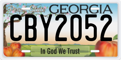 GA license plate CBY2052