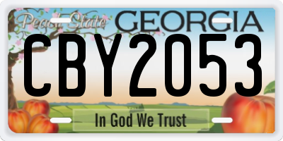GA license plate CBY2053