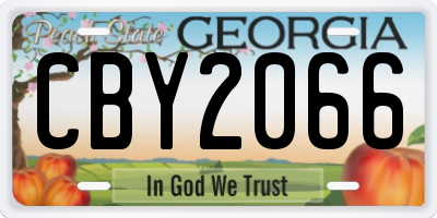 GA license plate CBY2066