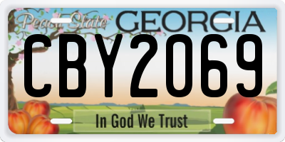 GA license plate CBY2069