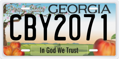GA license plate CBY2071