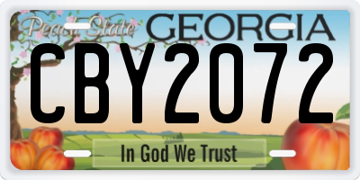 GA license plate CBY2072