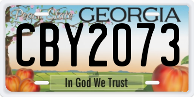 GA license plate CBY2073