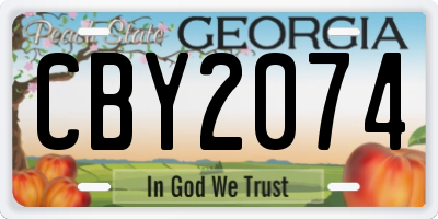 GA license plate CBY2074