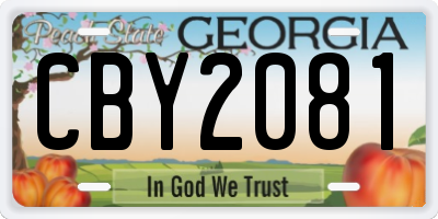 GA license plate CBY2081