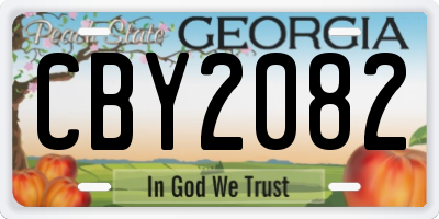 GA license plate CBY2082