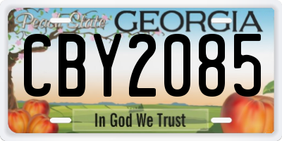 GA license plate CBY2085