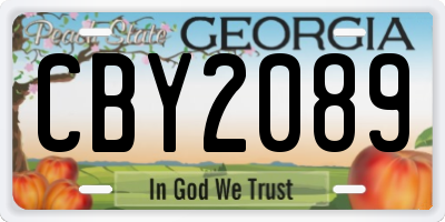 GA license plate CBY2089