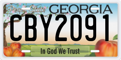 GA license plate CBY2091