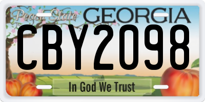 GA license plate CBY2098