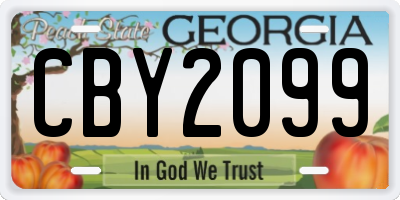 GA license plate CBY2099