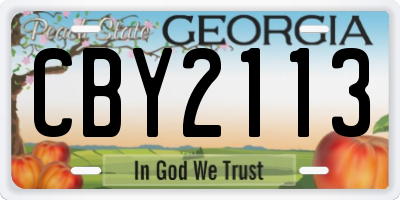 GA license plate CBY2113