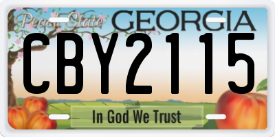 GA license plate CBY2115