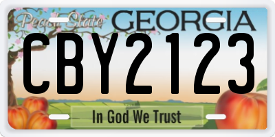 GA license plate CBY2123
