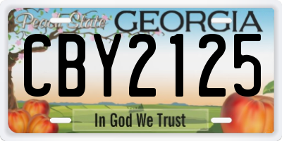 GA license plate CBY2125