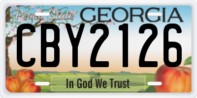 GA license plate CBY2126