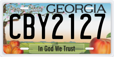 GA license plate CBY2127