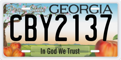 GA license plate CBY2137