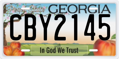 GA license plate CBY2145