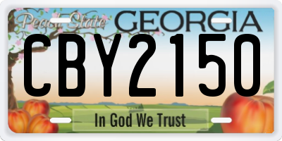 GA license plate CBY2150