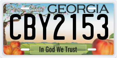 GA license plate CBY2153