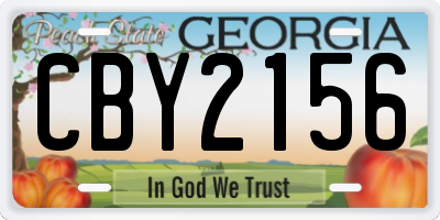 GA license plate CBY2156