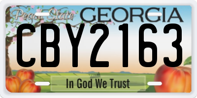 GA license plate CBY2163