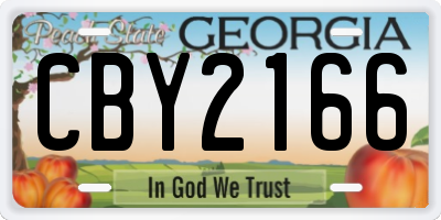 GA license plate CBY2166