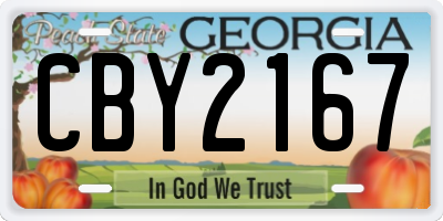 GA license plate CBY2167
