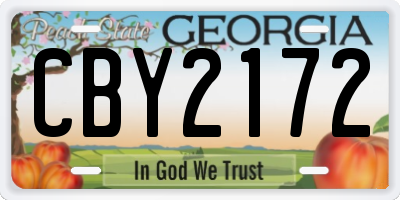 GA license plate CBY2172