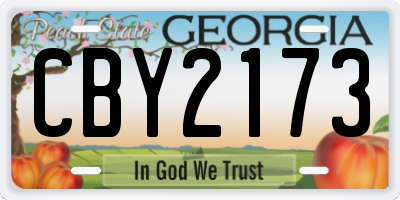 GA license plate CBY2173
