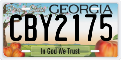 GA license plate CBY2175