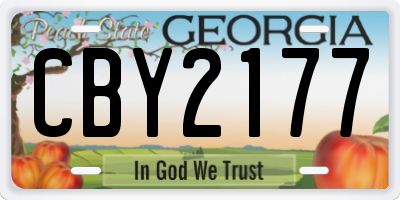 GA license plate CBY2177